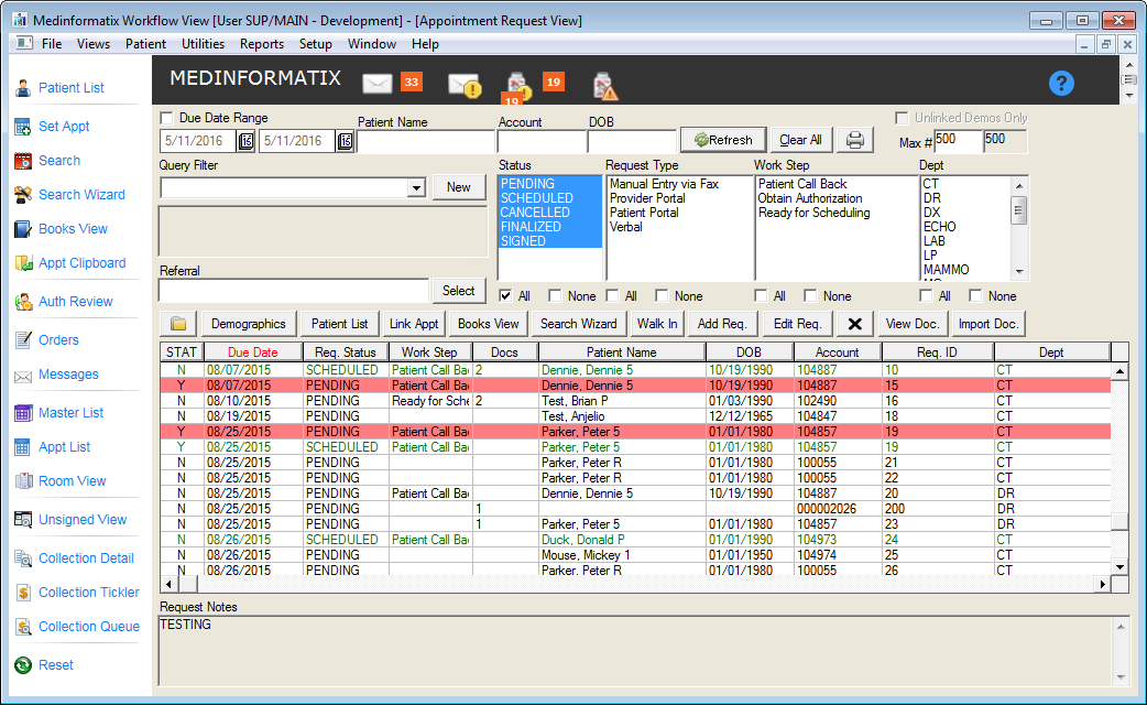 Appointment Request View