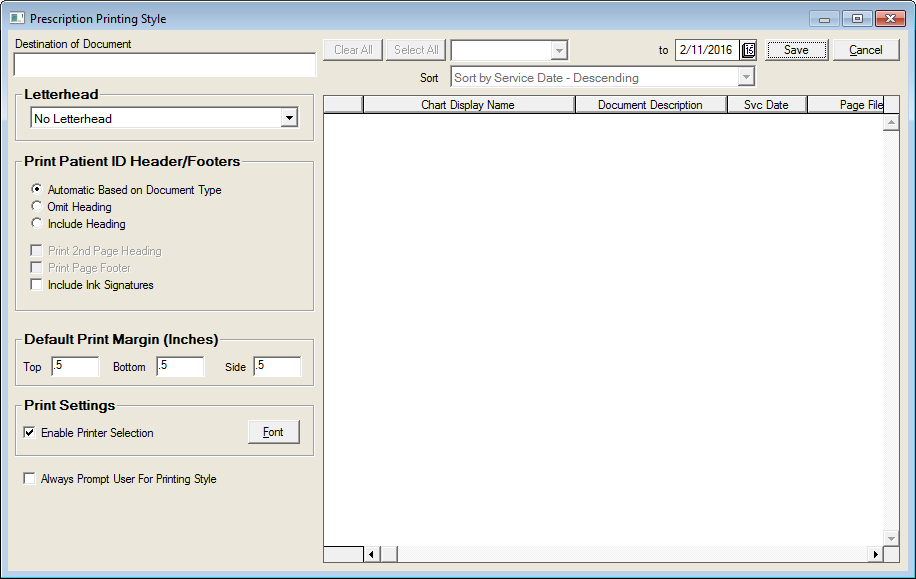 Computer Rx Print Que Screen Image Drugs and Allergies