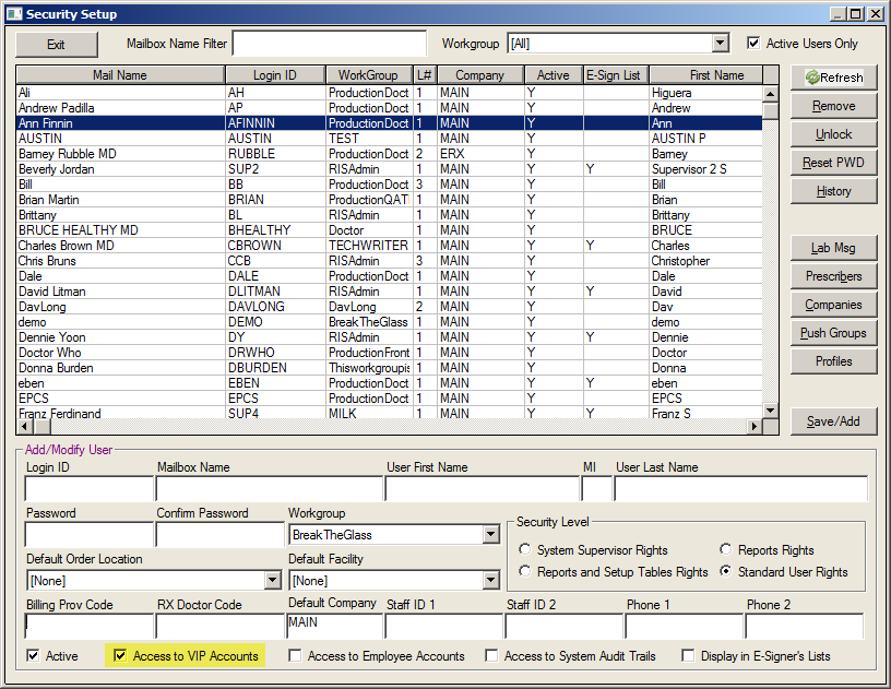 Setup Vip Programing VIP Modification